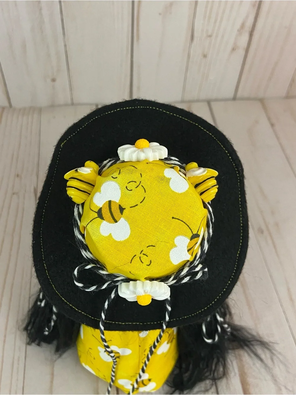 Handmade Bee Gnome Girl – Spring Summer Decor, Bumble Bee Tiered Tray Gnome - Picture 6 of 14